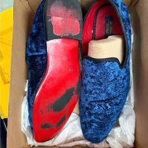 Source Unknown Blue Patterned Men's Loafers